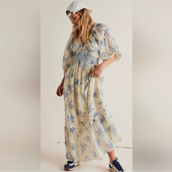 Free People Golden Hour Maxi Dress Tea Combo Size M NEW - Picture 1 of 16